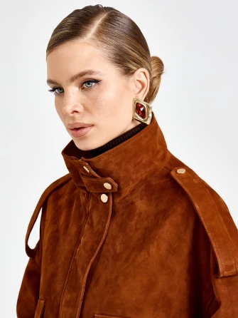 Замшевая женская куртка премиум класса 3101з-1