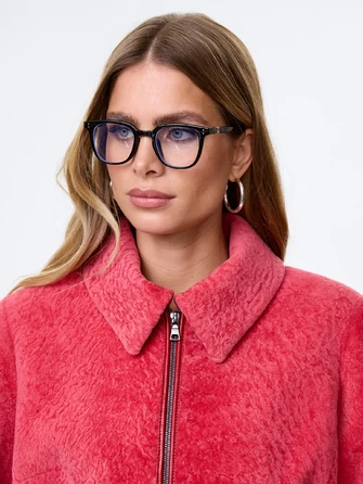 Куртка бомбер из меховой овчины для женщин 56мех-1