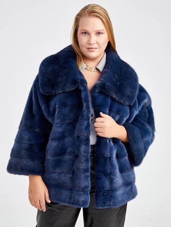 Норковая женская короткая шуба с отложным воротником Соня(в)-1