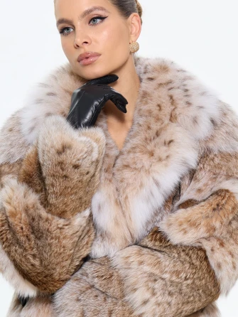 Женская шуба из меха рыси Л850-1