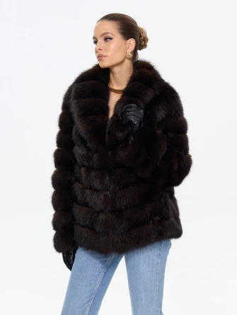 Женская шуба из меха куницы М561-630-0