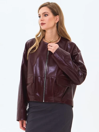 Кожаная куртка бомбер премиум класса для женщин 3094-0