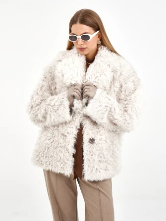 Короткая женская дубленка из тиградо 2081-1