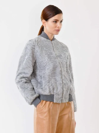 Бомбер из каракуля женский 17105-1