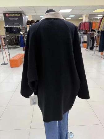 Черное кашемировое женское полупальто 1095-85-1